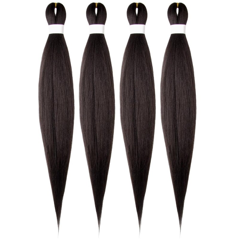 Osuntress Braiding Hair Pre Stretched 18 Inch 4 Packs Long Hair Extensions for Braids Synthetic Braiding Hair Prestretched 4Brown